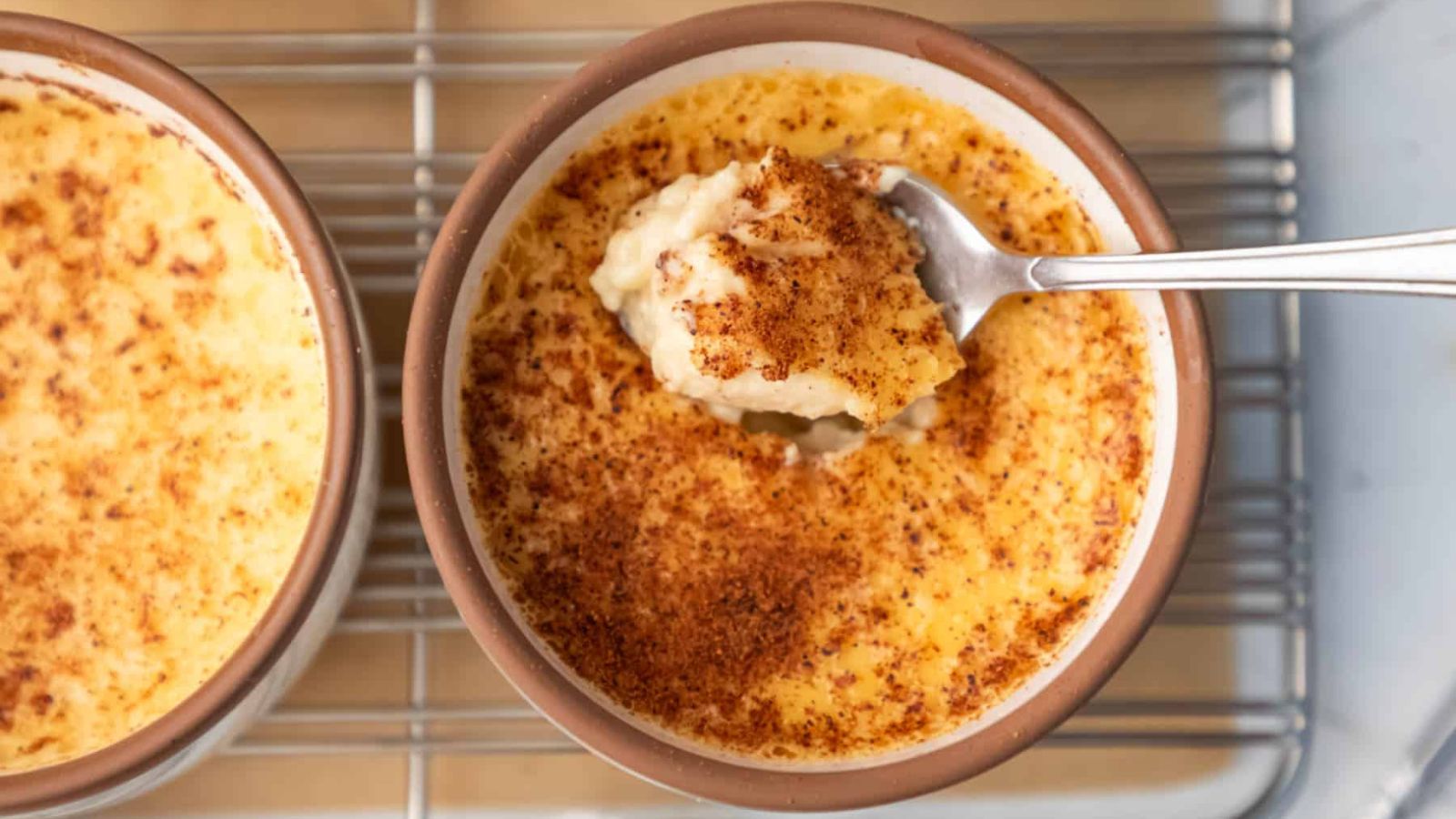 Custard in a bowl