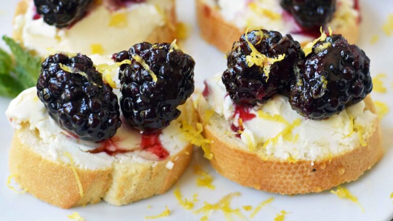 Mascaporne with blackberries.