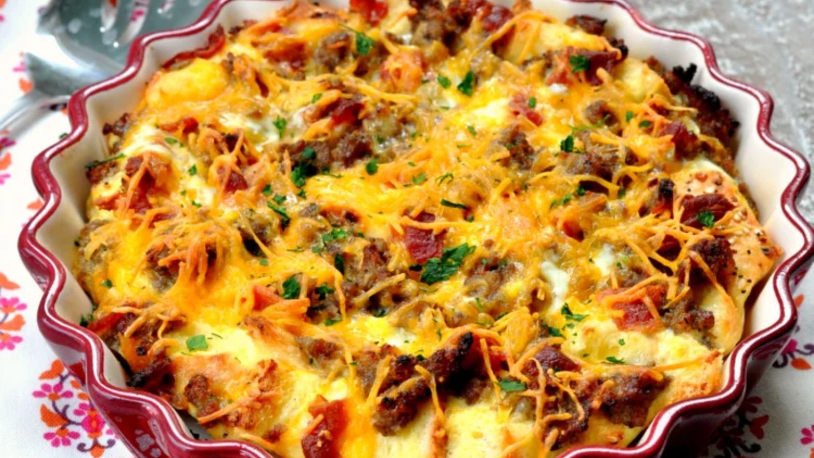 Meat lovers breakfast casserole.