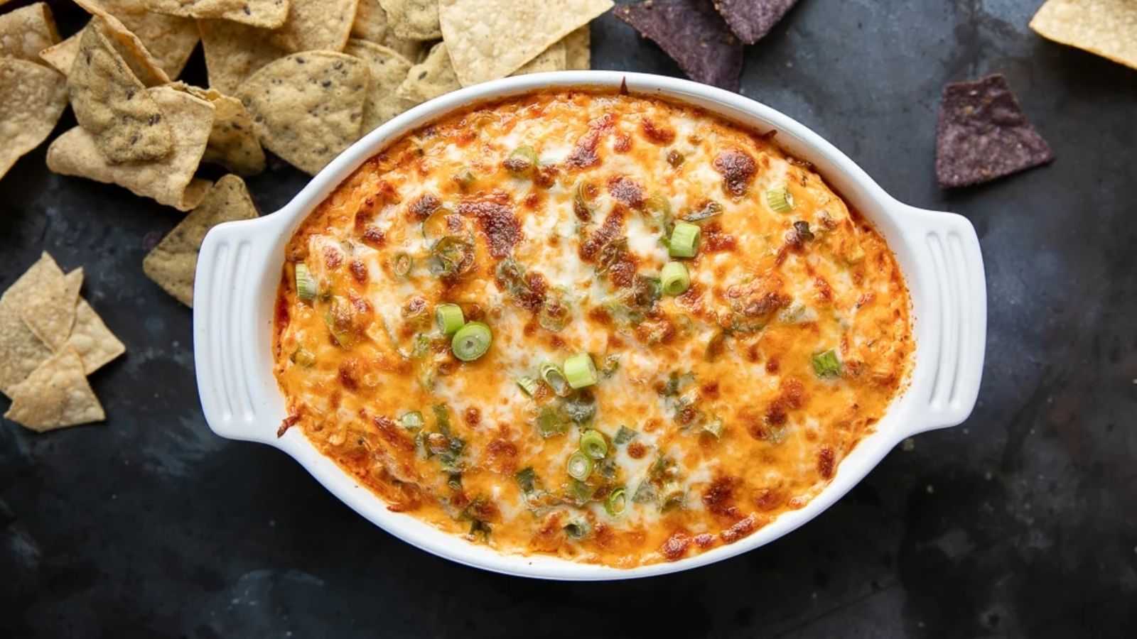 Buffalo dip in a bowl.