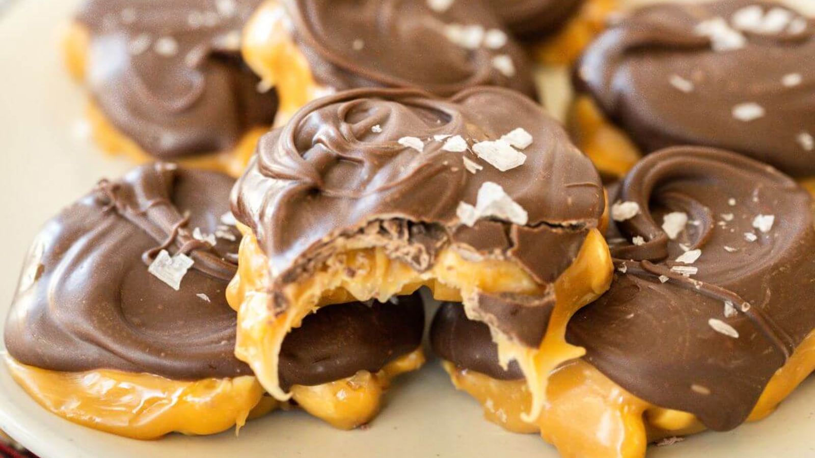Peanut clusters with caramel.