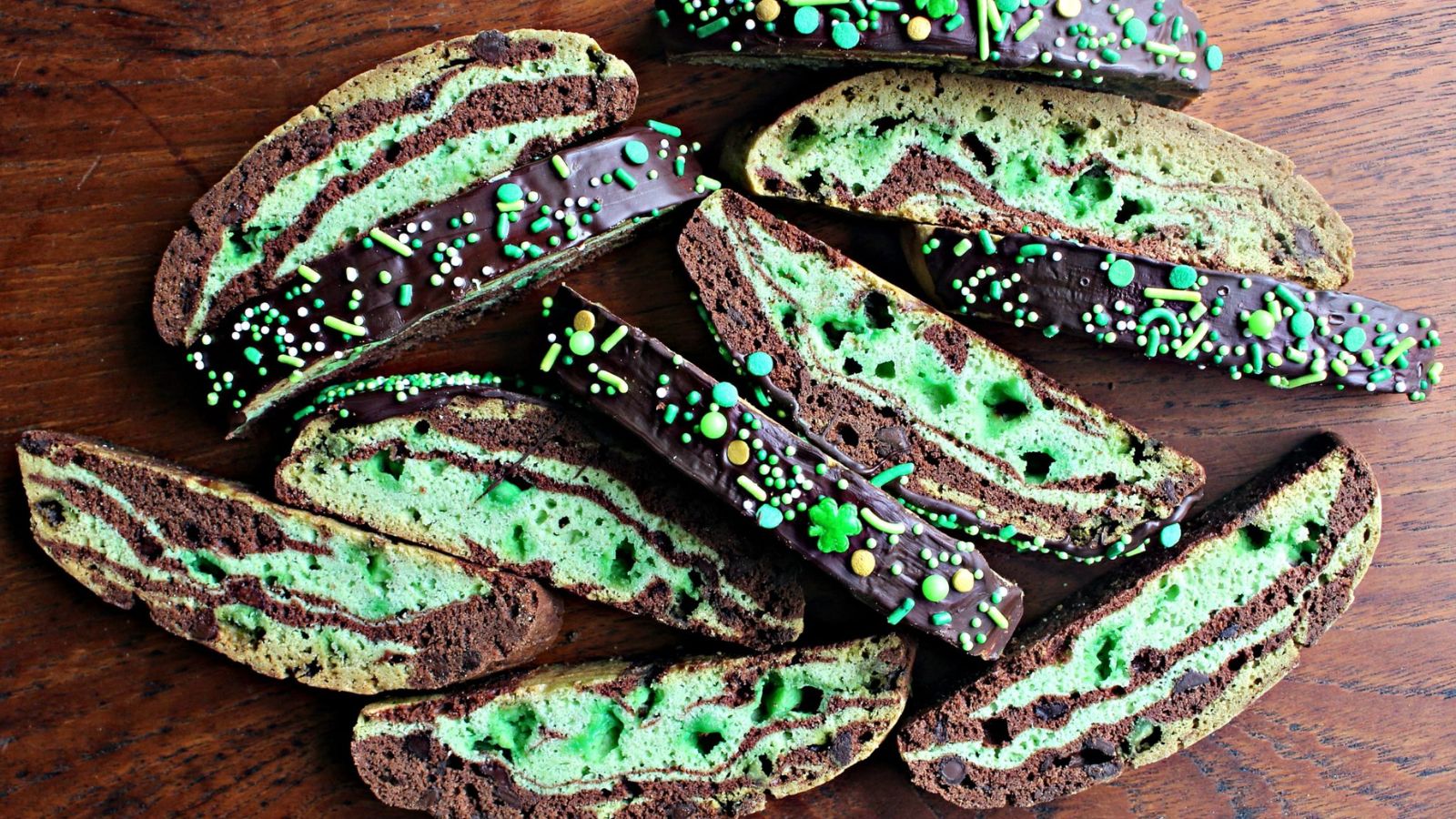 Chocolate mint biscotti.