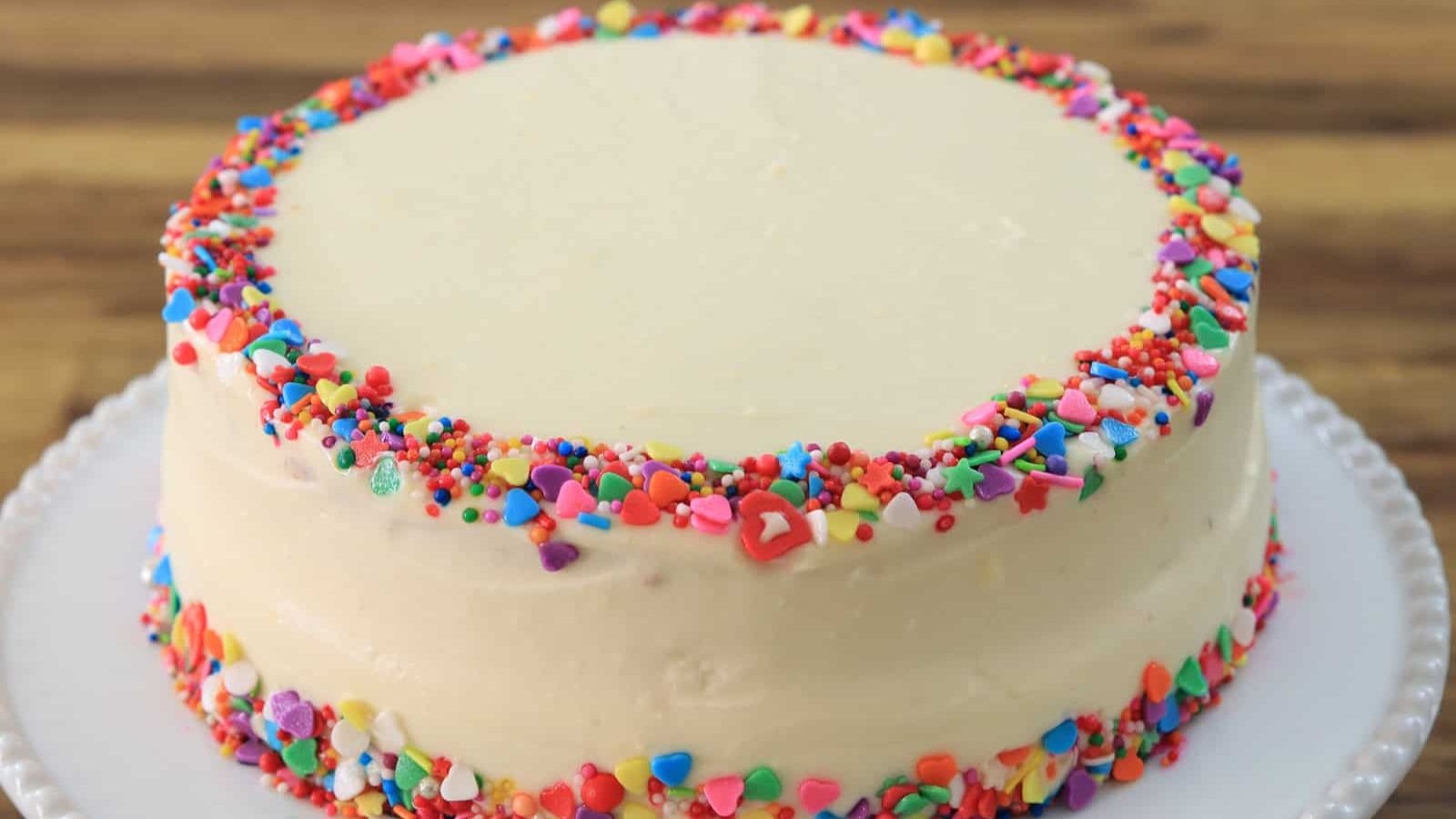 Vanilla cake with sprinkles.