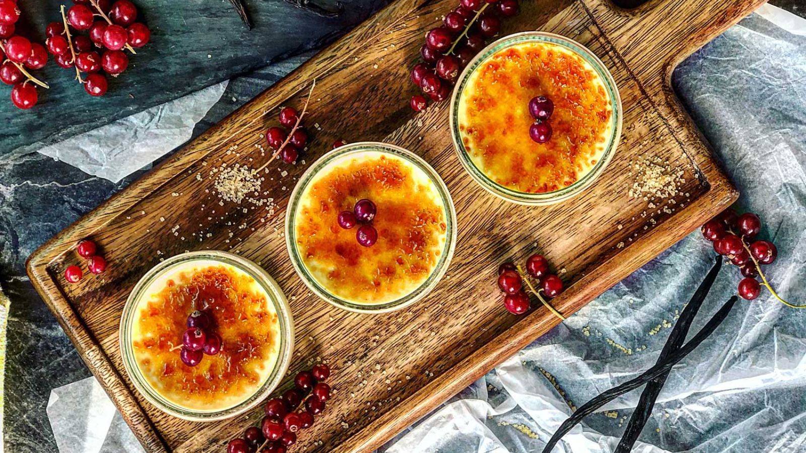Creme brulee in a mug.