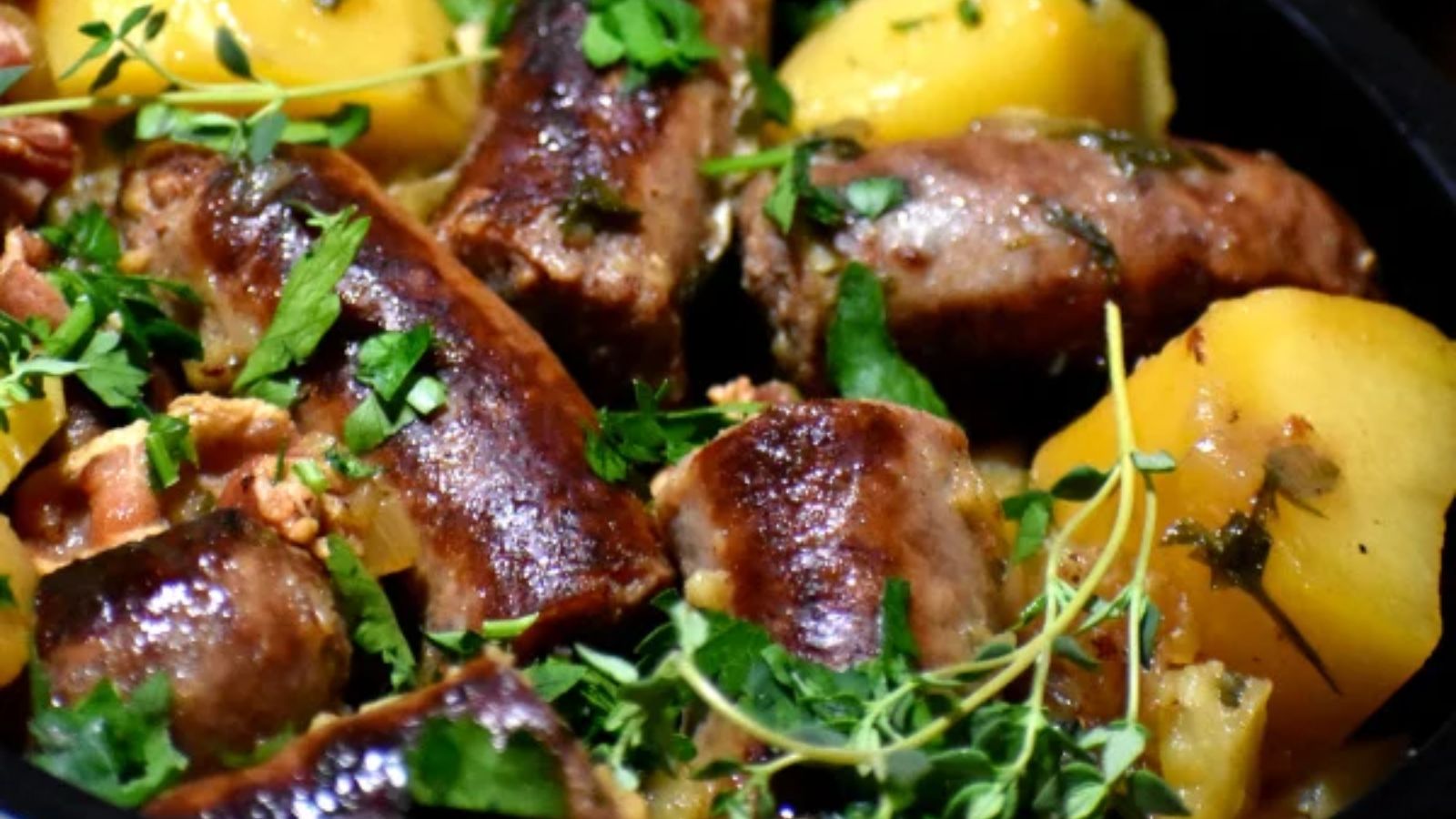 Dublin coddle close up shot.