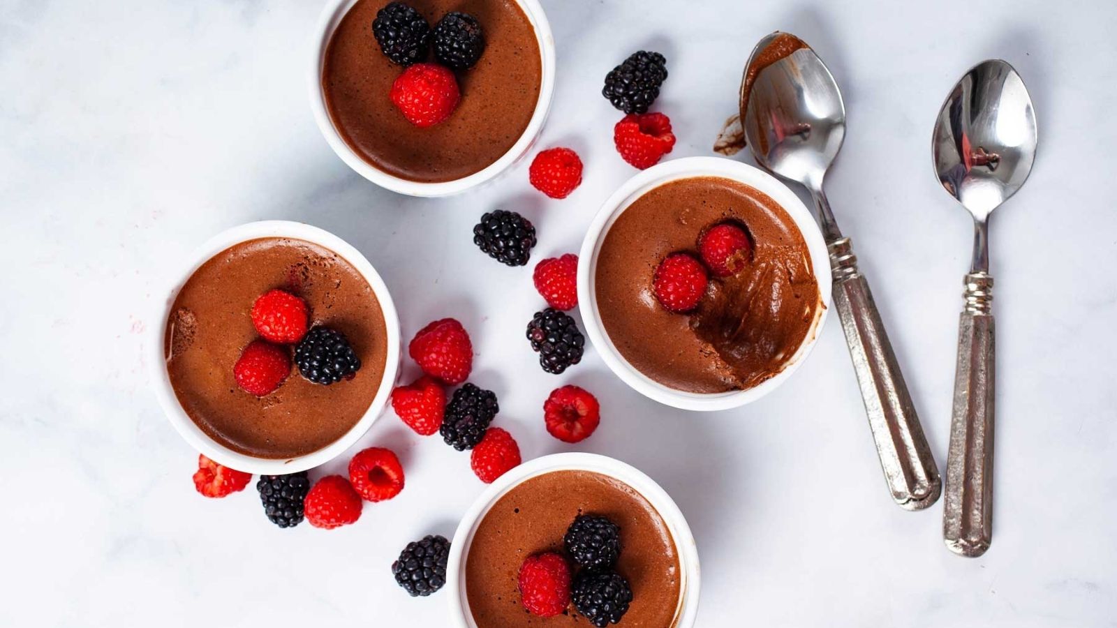 Chocolate coffee mousse in a cup.