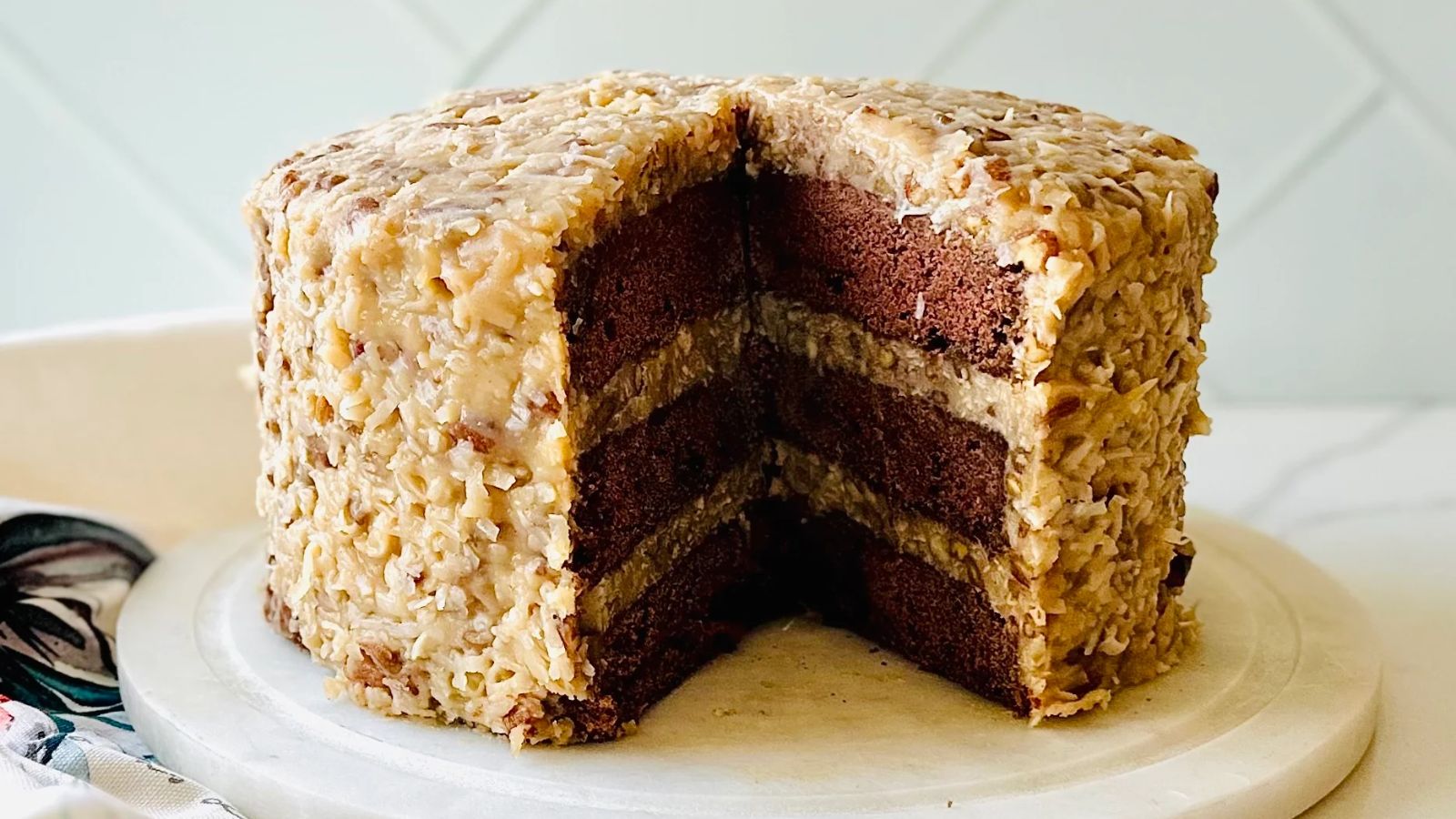 Chocolate cake with layers.