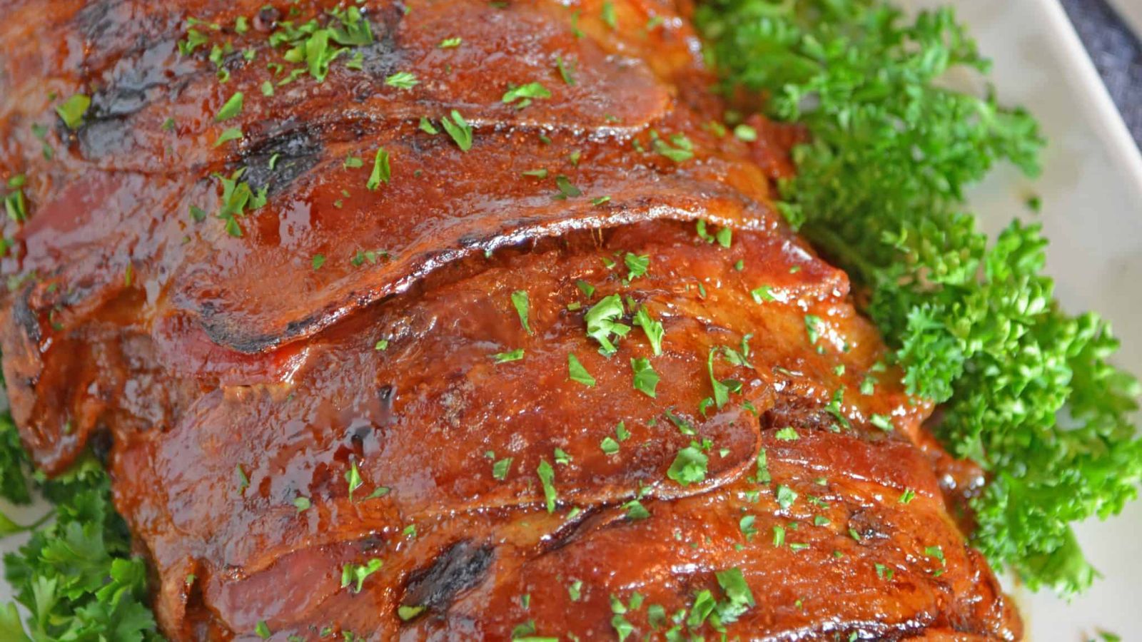 Cheddar meatloaf close up shot.