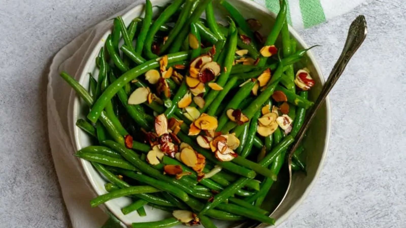 Green bean salad in a bowl.