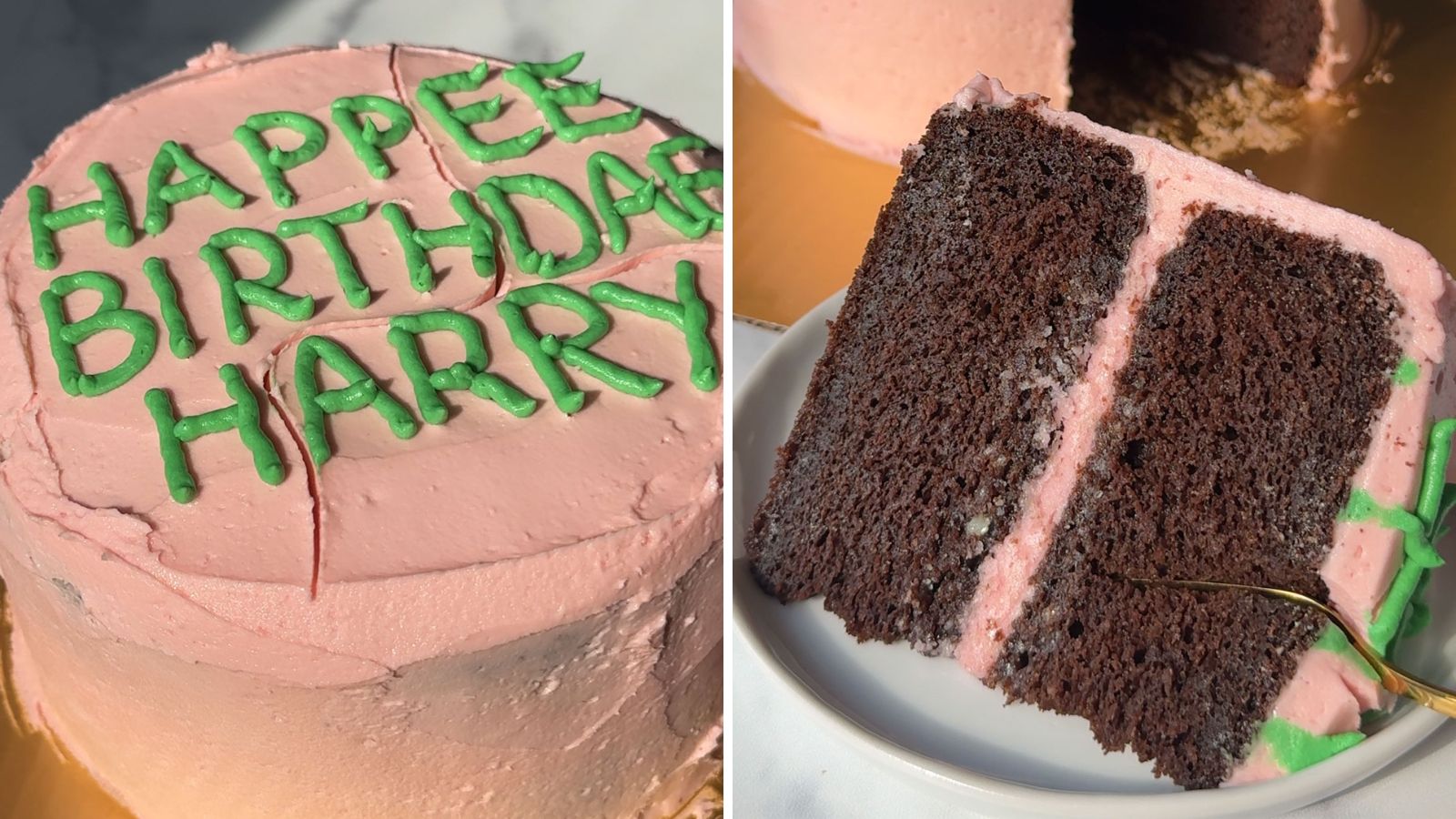 Harry potter birthday cake close up shot.