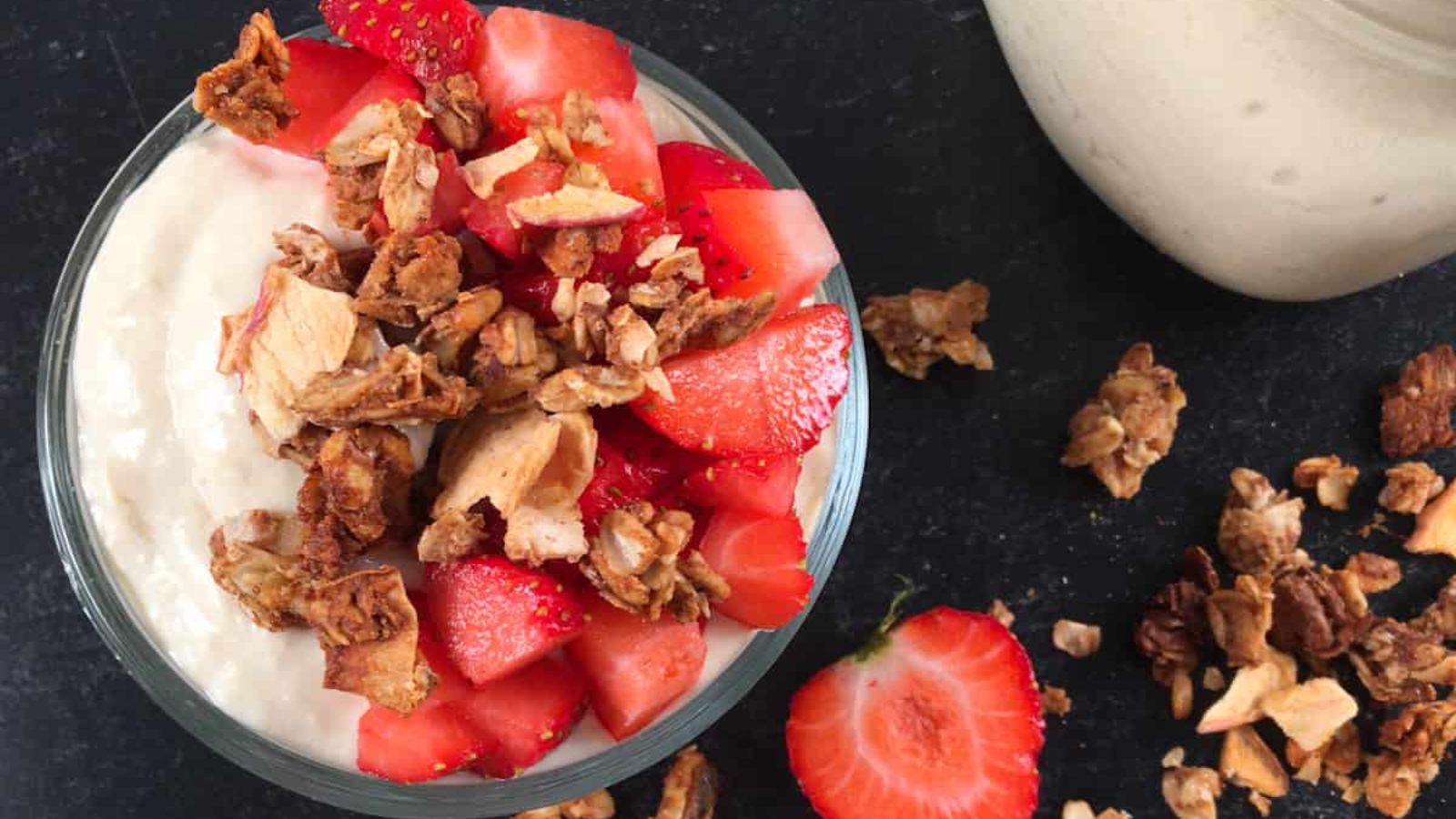 Yogurt with berries.