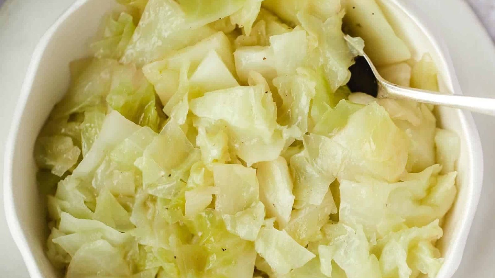 Buttered cabbage in a bowl.