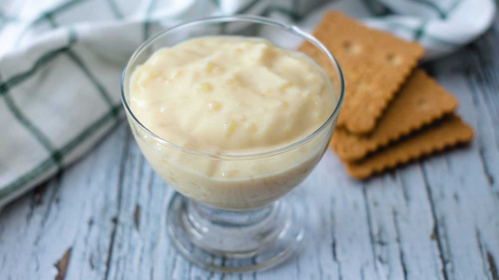 Tapioca pudding in a glass.