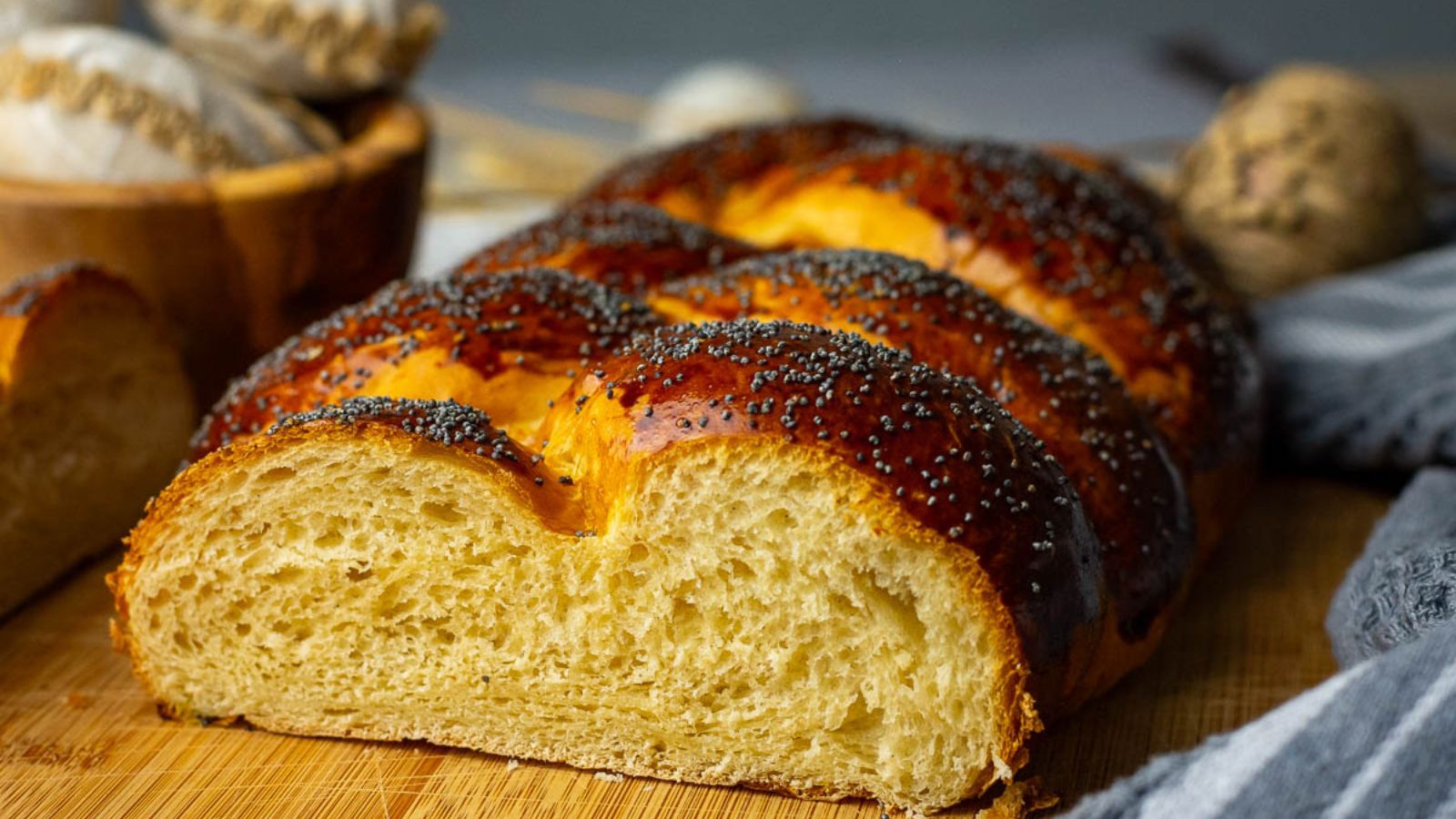 Slices of Lithuanian easter bread.