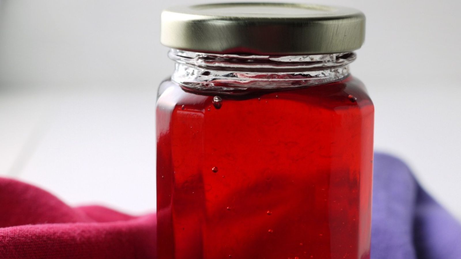 Violet jelly in a jar.