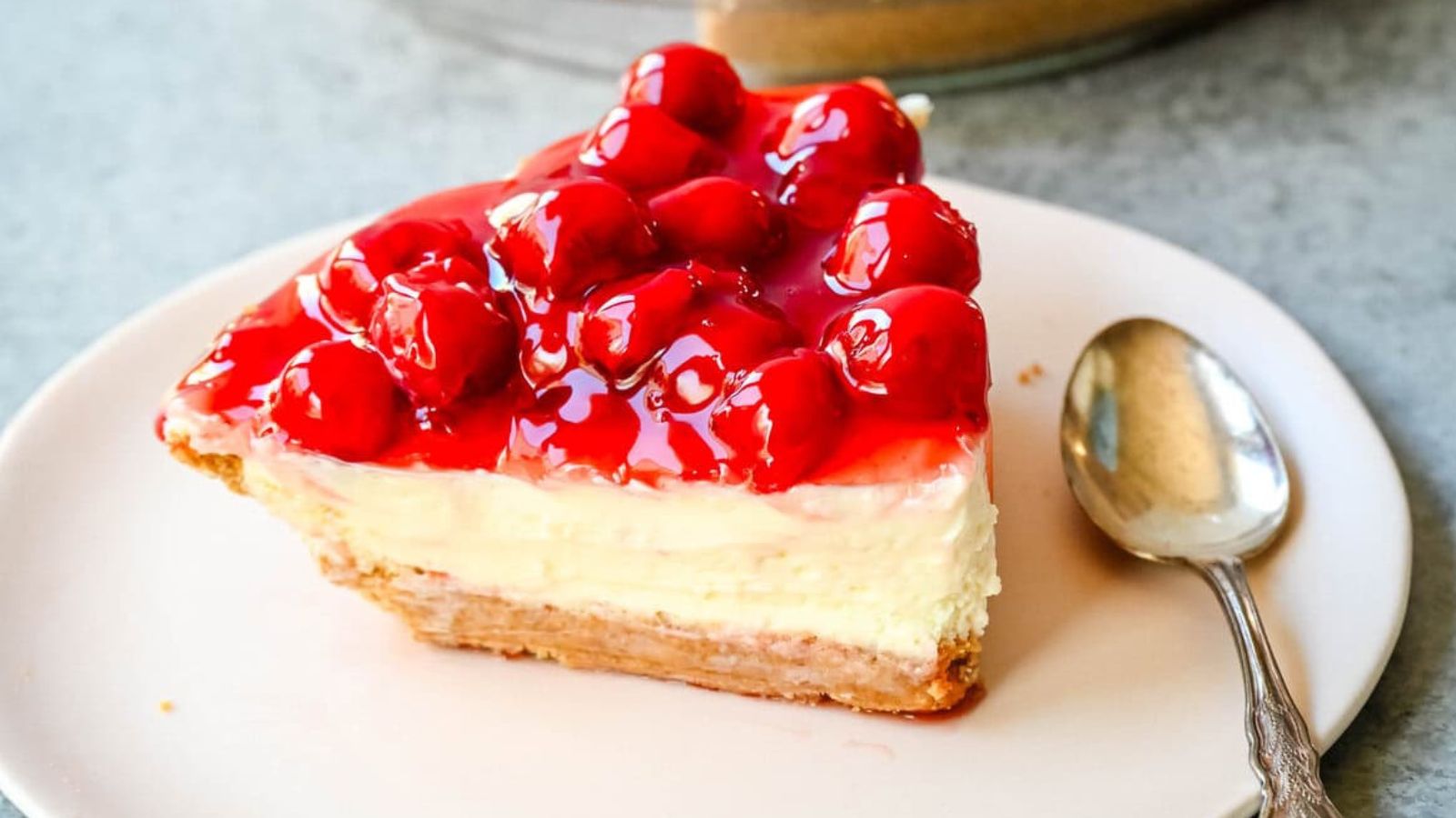 A slice of cheesecake.