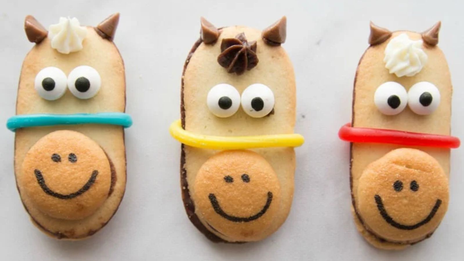 Horse cookies on a white background.