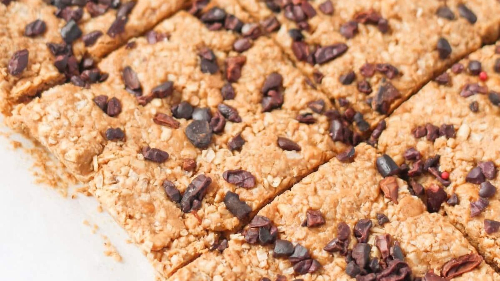 Granola bars with peanut butter close up shot.