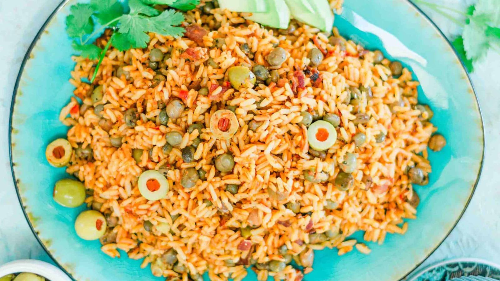Fried rice on a plate.