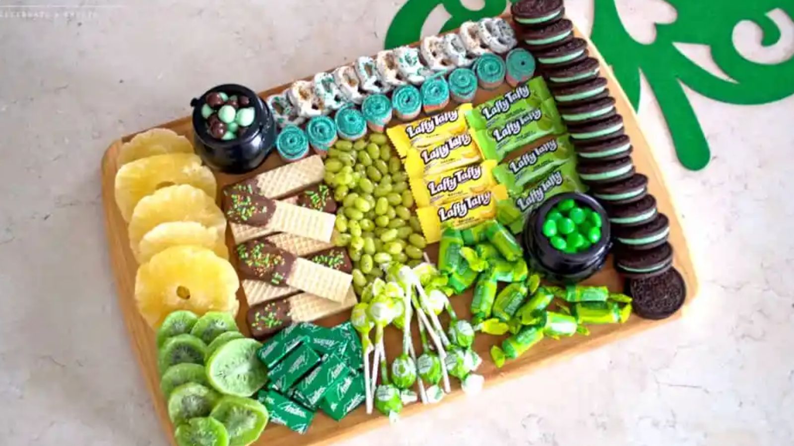 Dessert board for St. Patrick's Day.