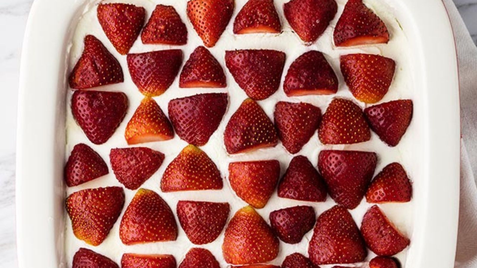 Close up shot of strawberry cake.