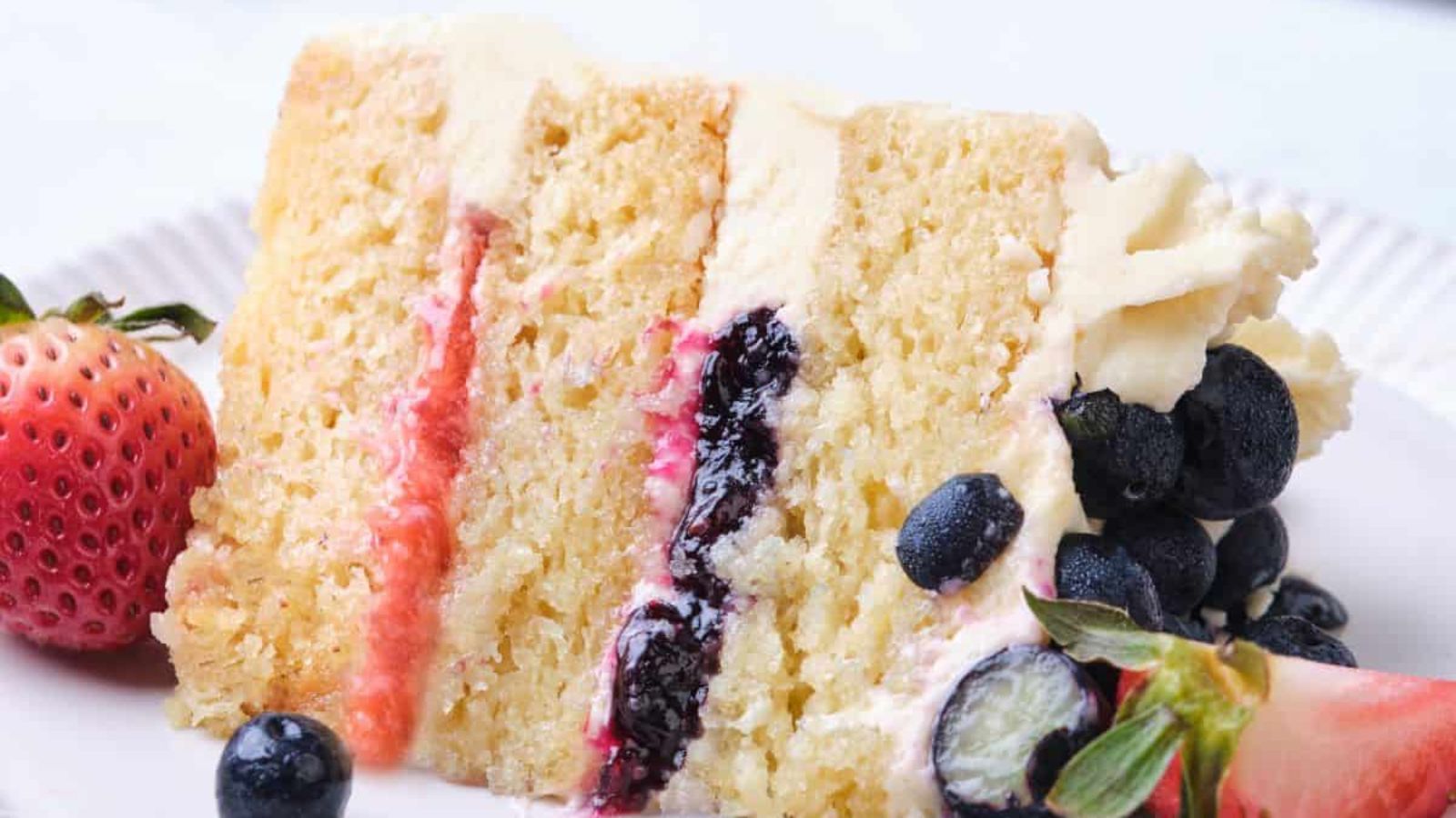 A slice of berries cake.