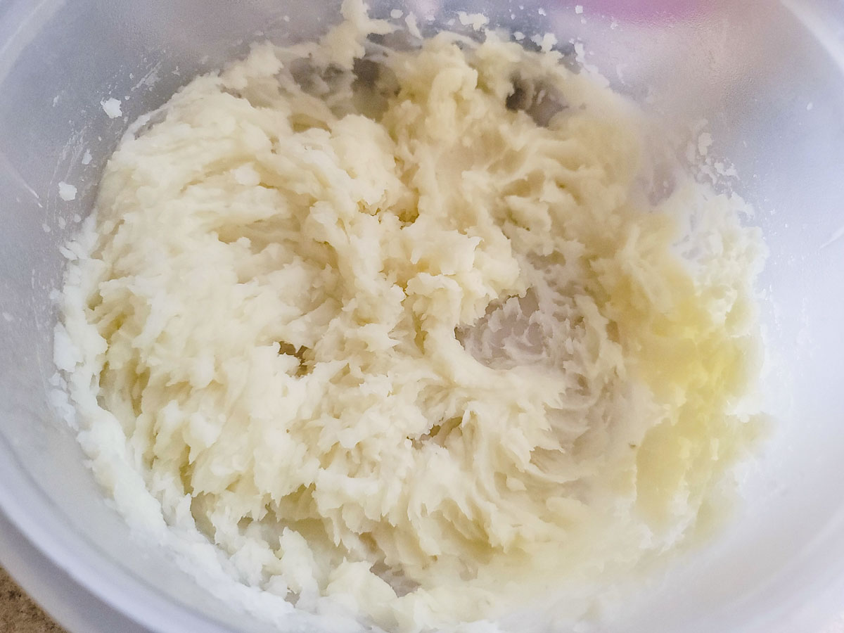 Fully smooth mashed potatoes.
