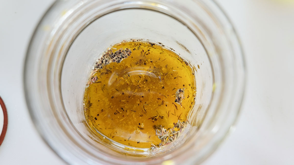 Oil added to the jar.