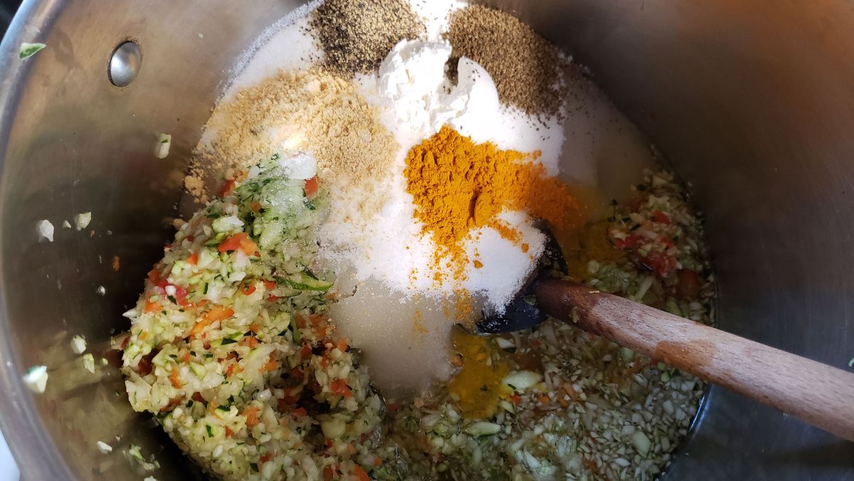 Spices added to the relish.