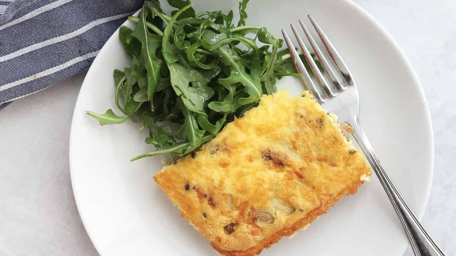 Sausage egg casserole on a plate.