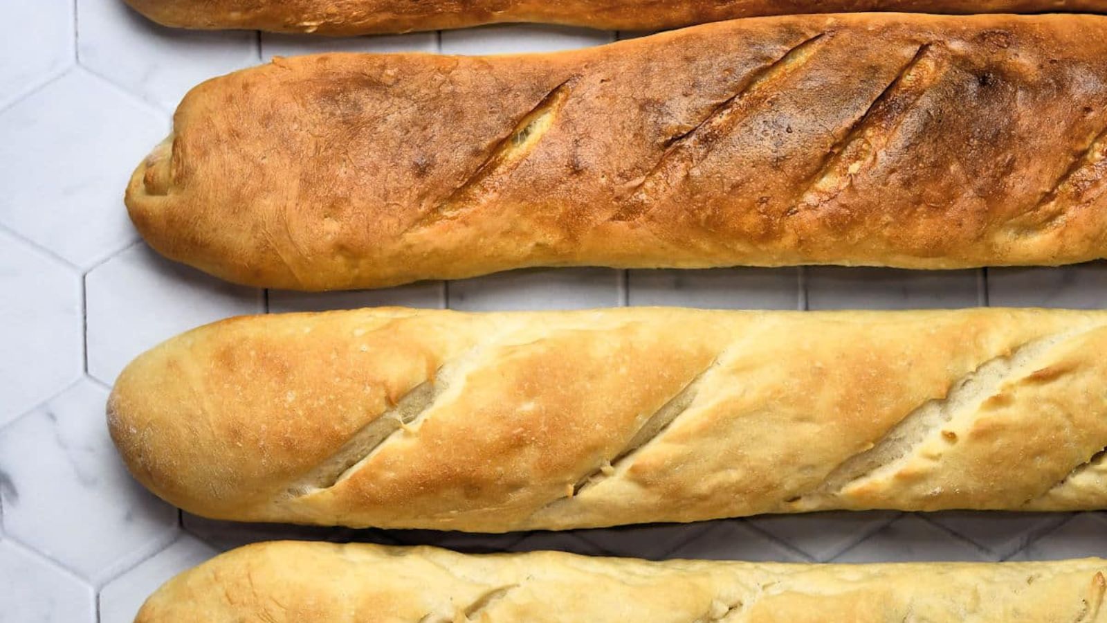 Baguettes close up shot.