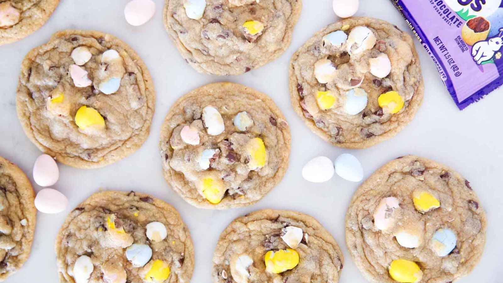 7 Cadbury egg cookies.