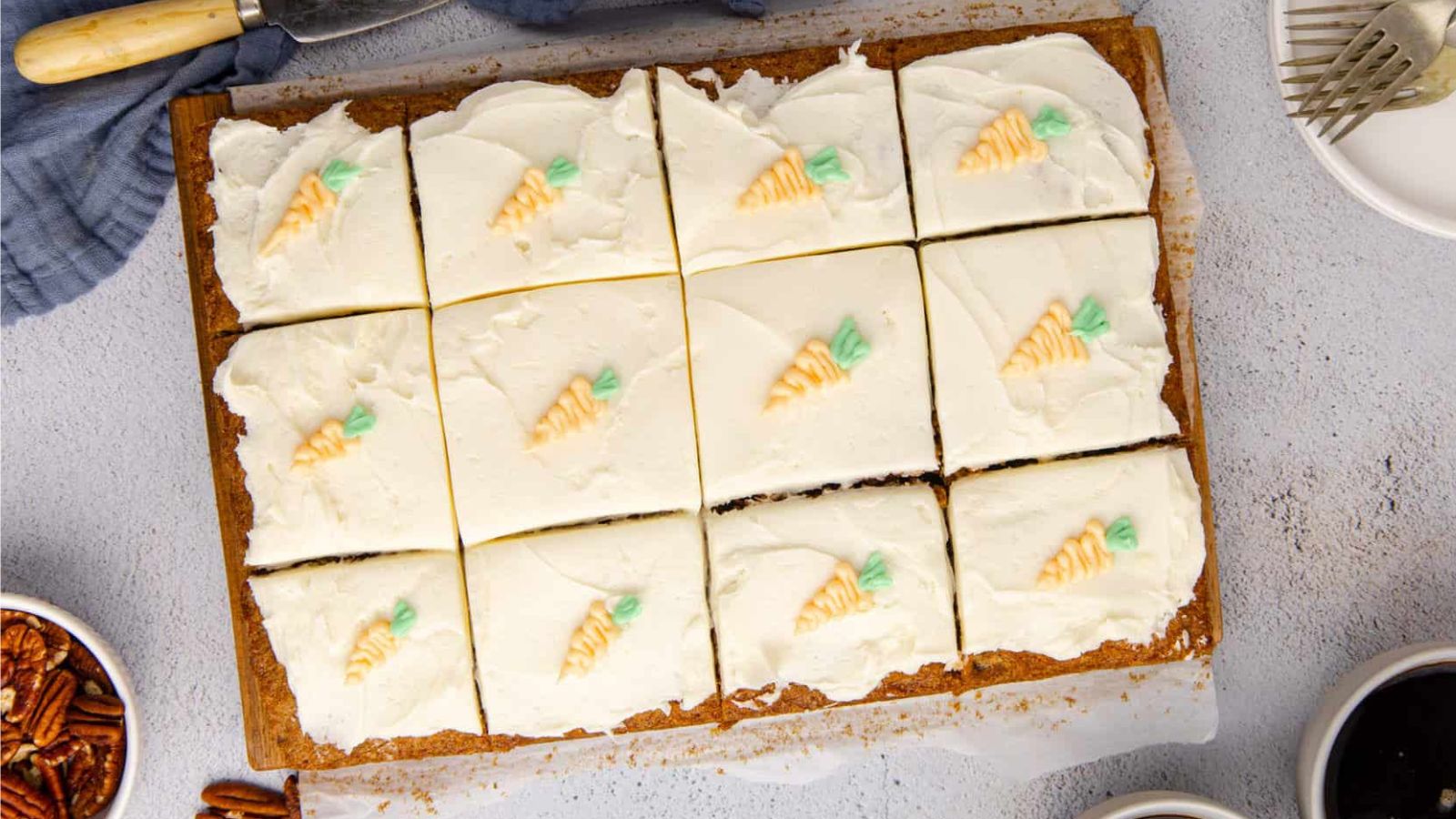 Sliced Carrot cake.