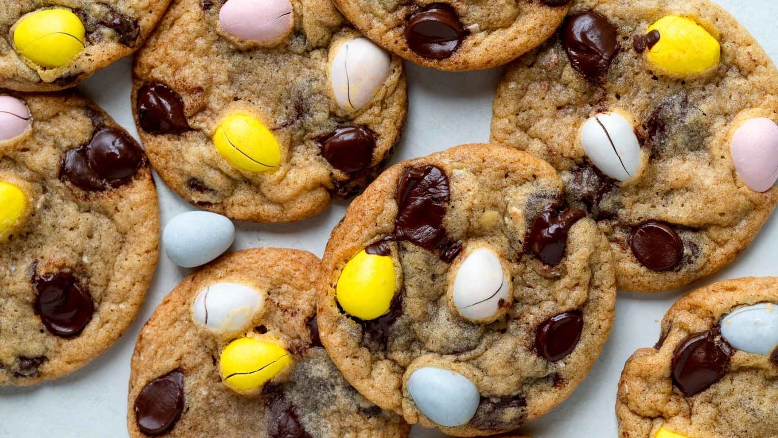 Close up shot of Chocolate chip cookies.