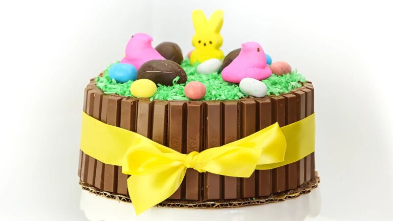 Close up shot of kitkat cake.