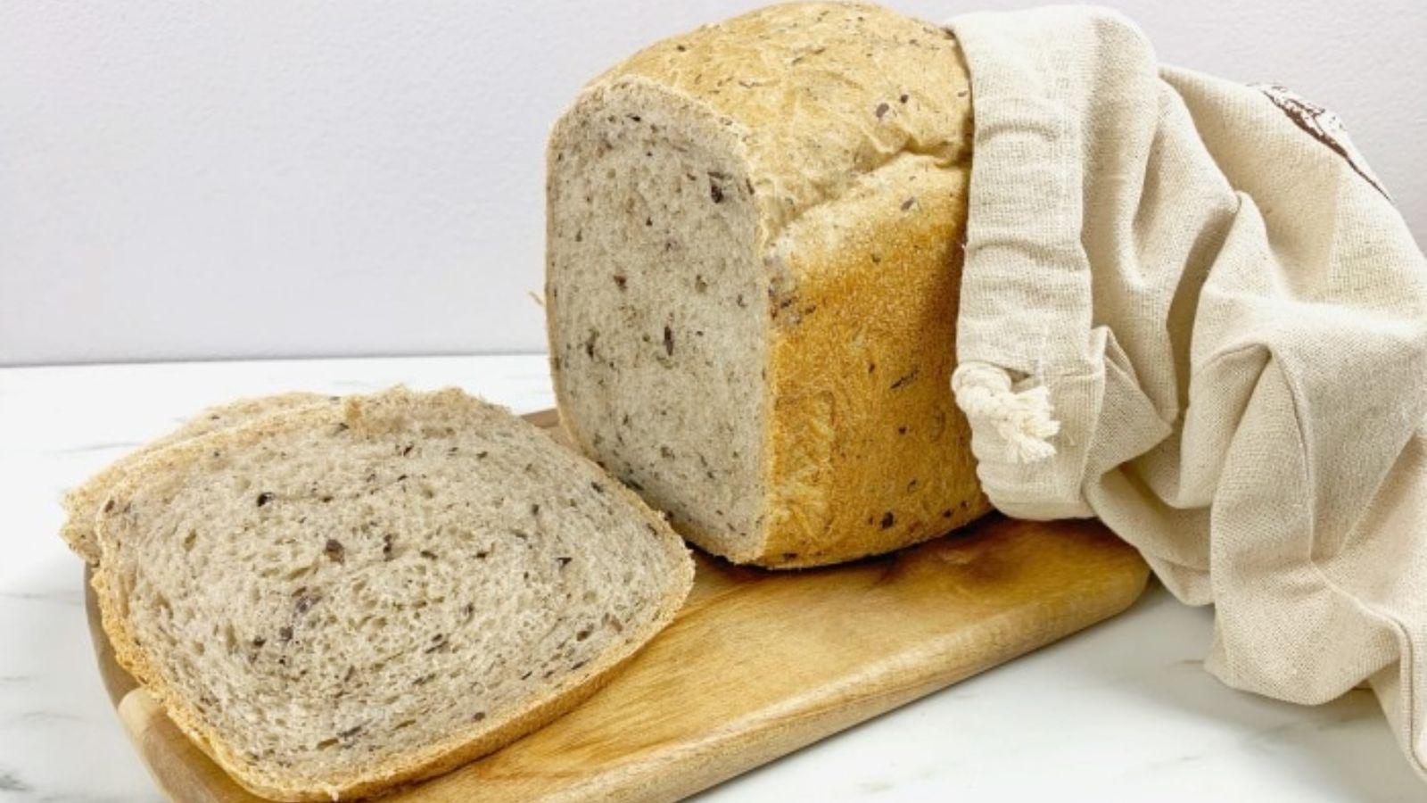 Slice of a olive oil bread.