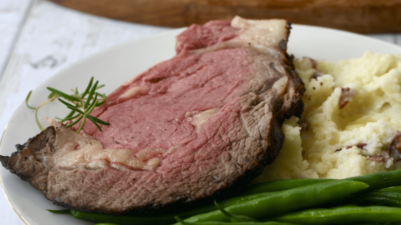 Close up shot of ribeye roast.