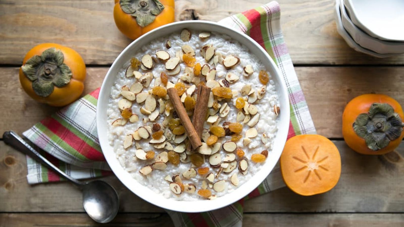 Rice pudding on a plate.