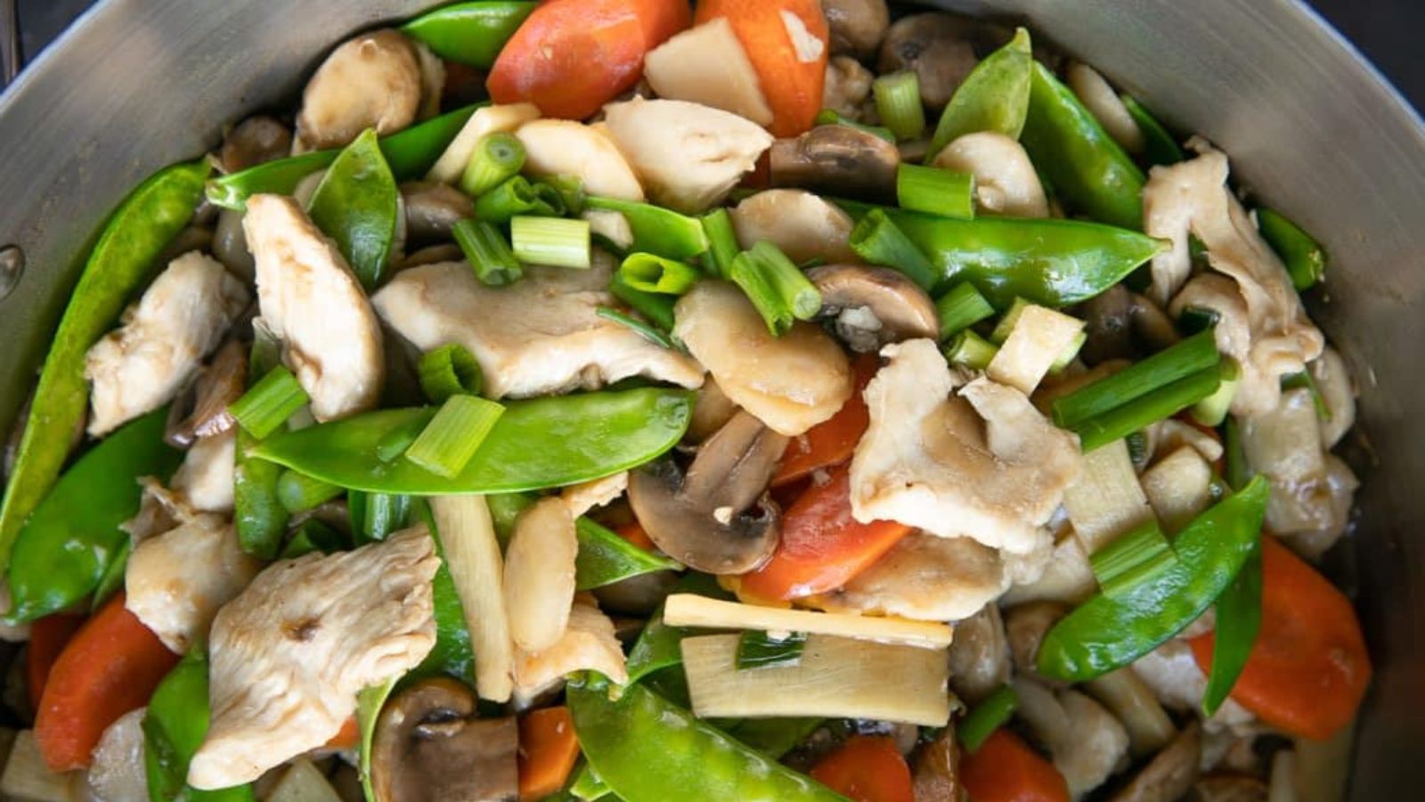 Moo Goo Gai close up shot.