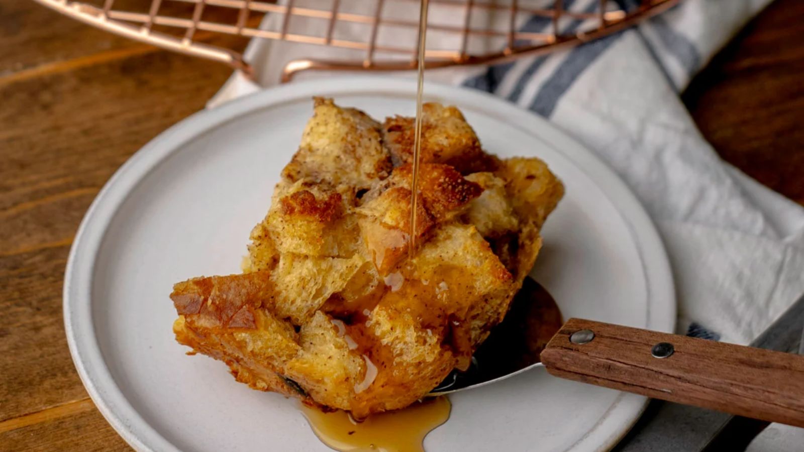 Sourdough french toast on a plate.