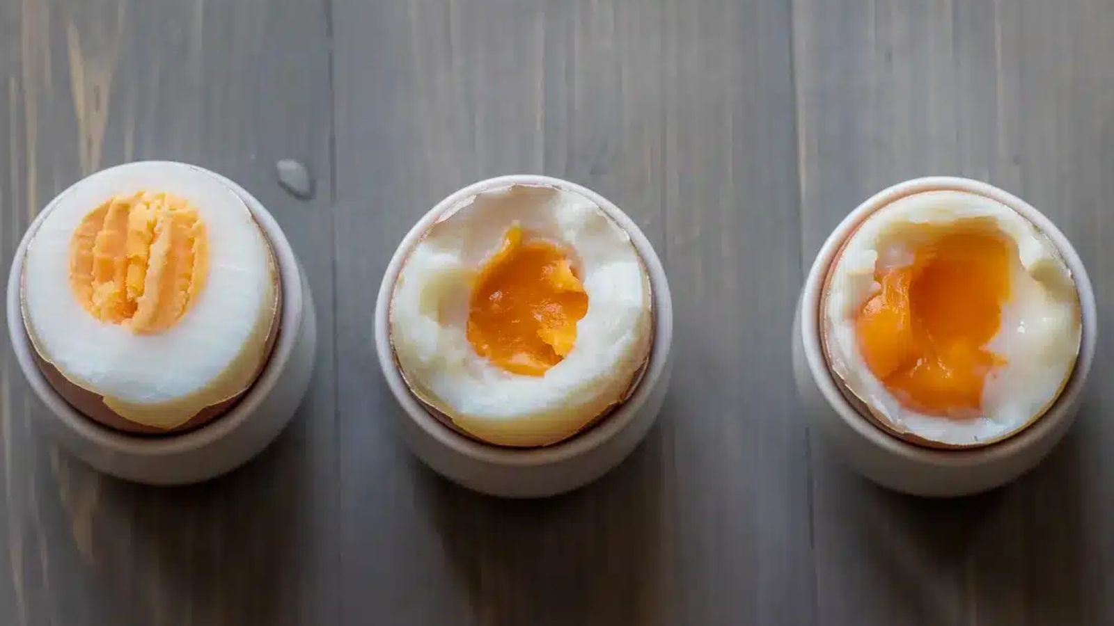 Close up shot of boiled eggs.