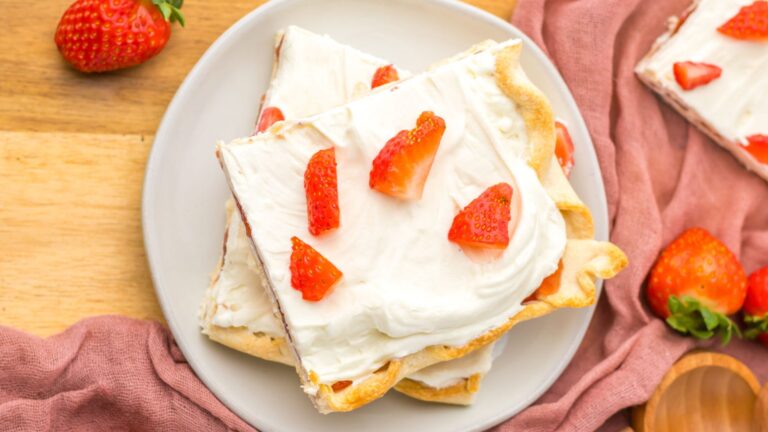 Slab pies on a plate.