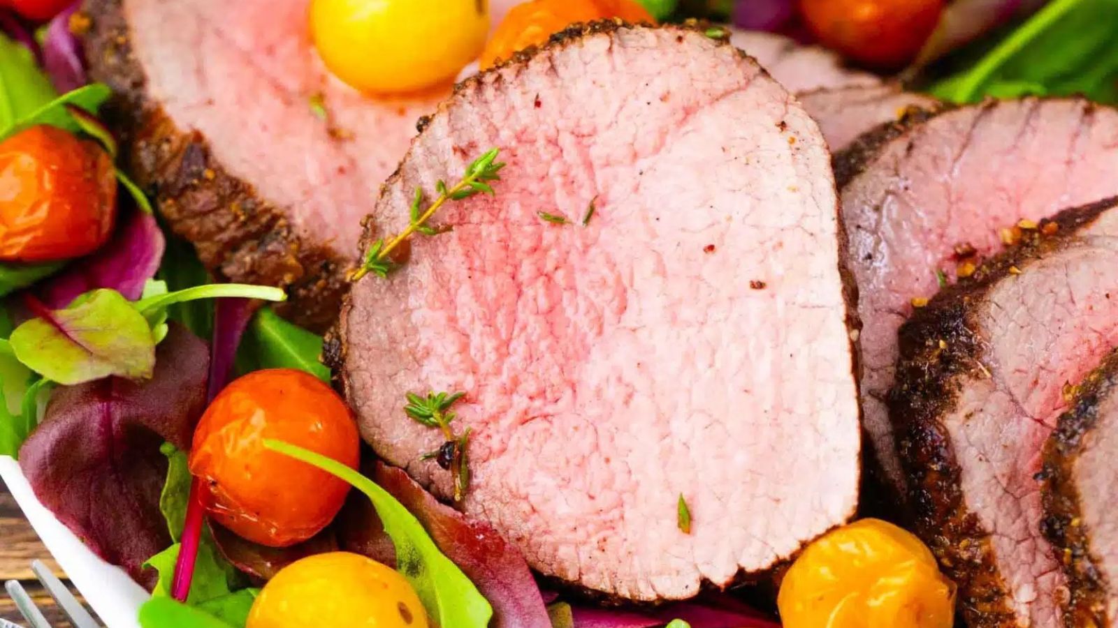 Beef tenderloin close up shot.