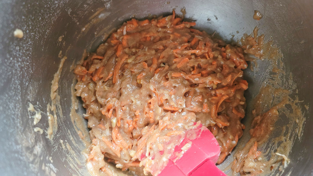 Batter mixed up in a bowl.