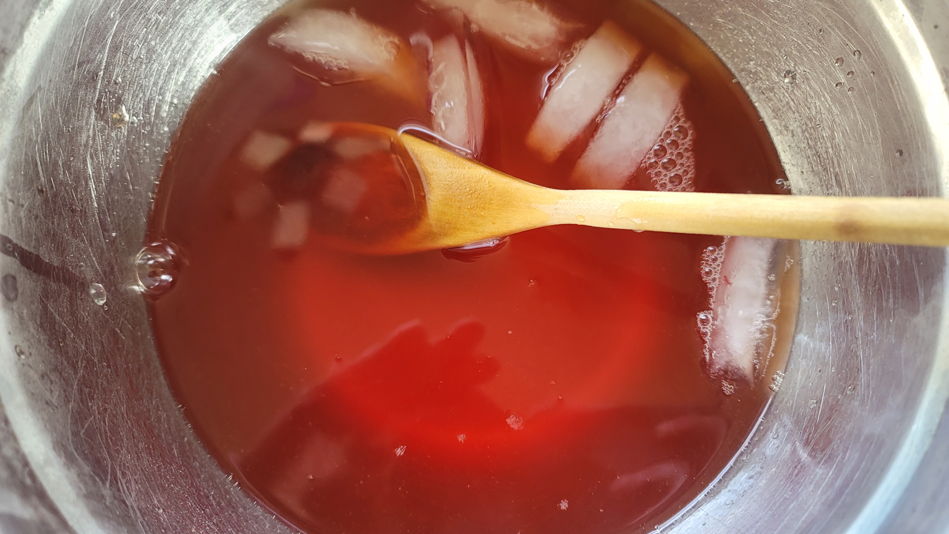 Ice water added.