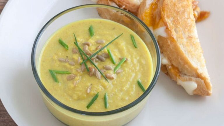 A bowl of squash soup.