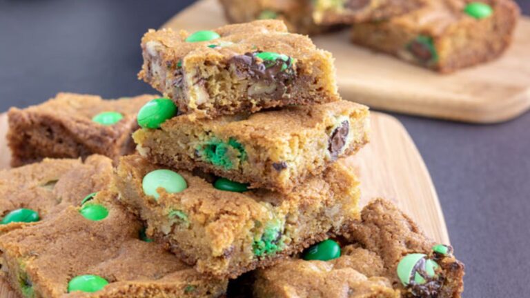 Cookie bars with m&m's.