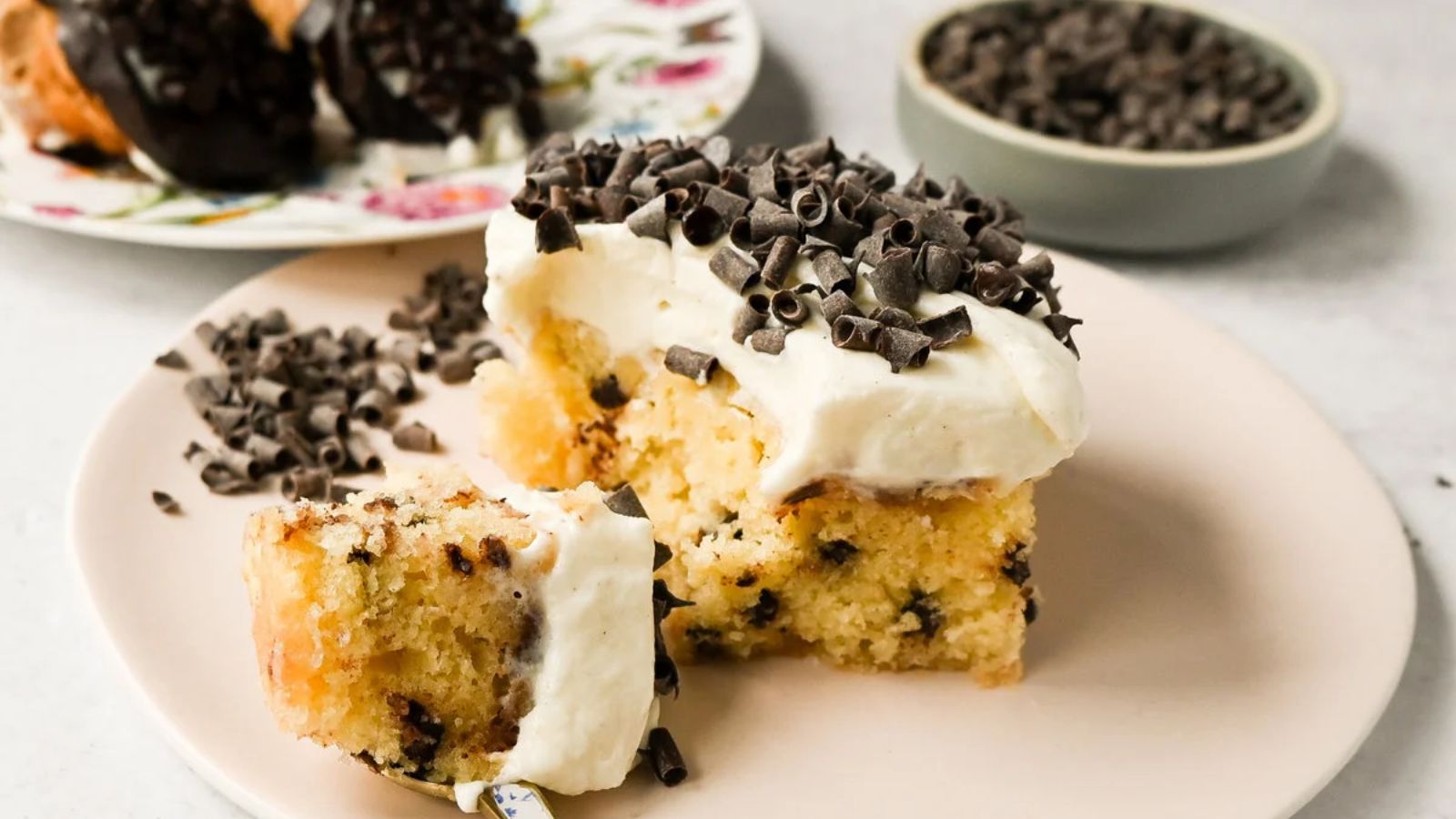 Cannoli Sheet Cake on a plate.