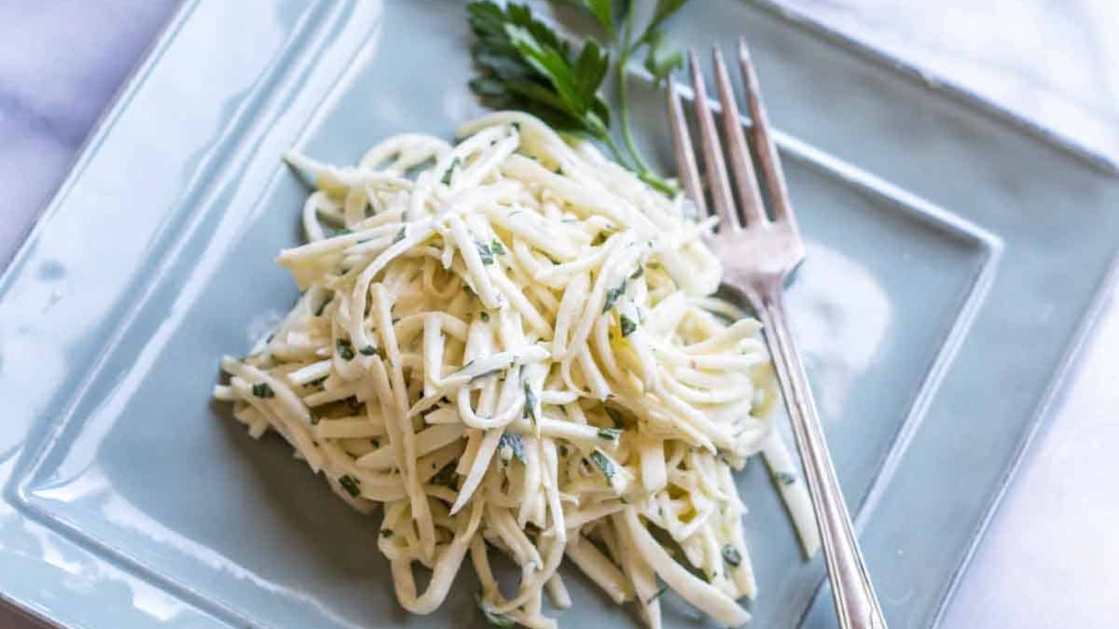 Celery Root Remoulade on a plate.