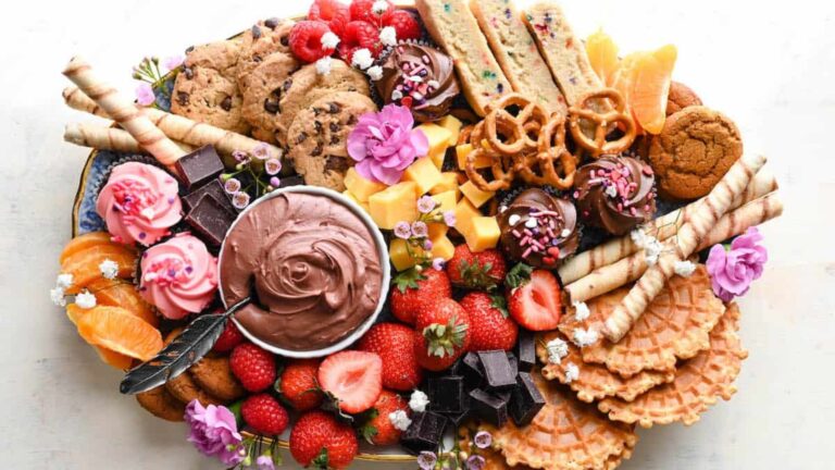 Desserts with dip board.